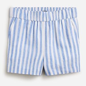 NWT J. Crew Tropez Short In Blue Striped Linen | Size Large